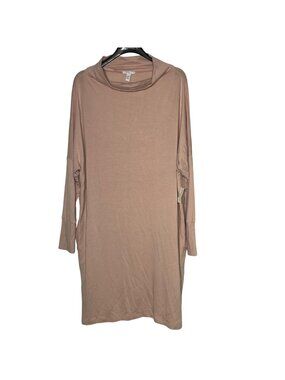Daily Ritual Supersoft Oversized Funnel Neck Dress Sz XL Pink
